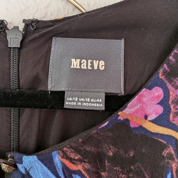 Maeve Tropical Print Cold Shoulder Dress, Size 12 - Picture 5 of 5